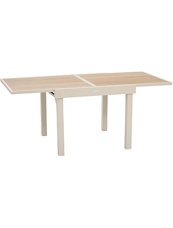 Table de jardin extensible en aluminium effet bois 8 places PIAZZA