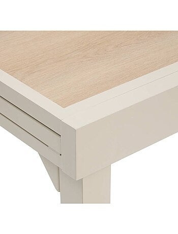 Table de jardin extensible en aluminium effet bois 8 places PIAZZA