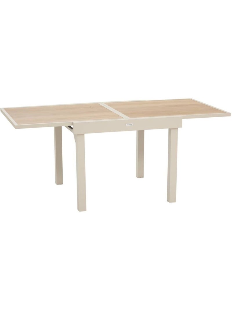 Table de jardin extensible en aluminium effet bois 8 places PIAZZA Beige - Kiabi