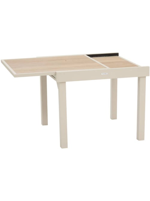 Table de jardin extensible en aluminium effet bois 8 places PIAZZA - Kiabi