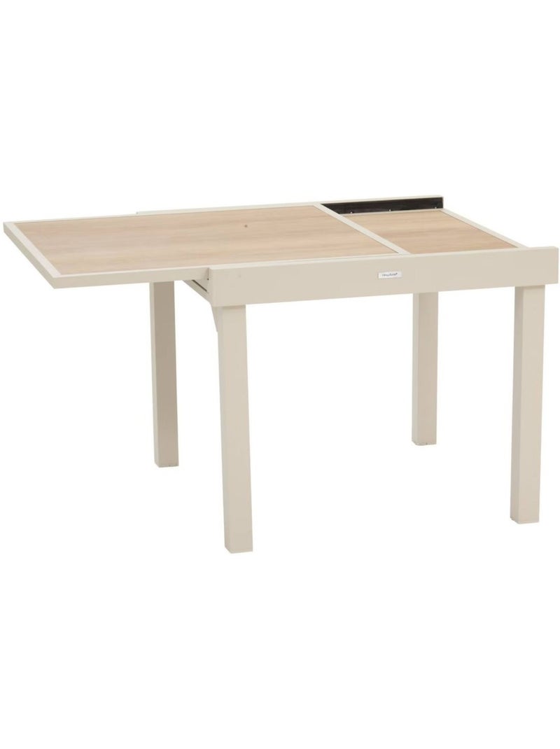 Table de jardin extensible en aluminium effet bois 8 places PIAZZA Beige - Kiabi