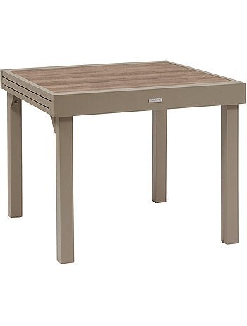 Table de jardin extensible en aluminium effet bois 8 places PIAZZA