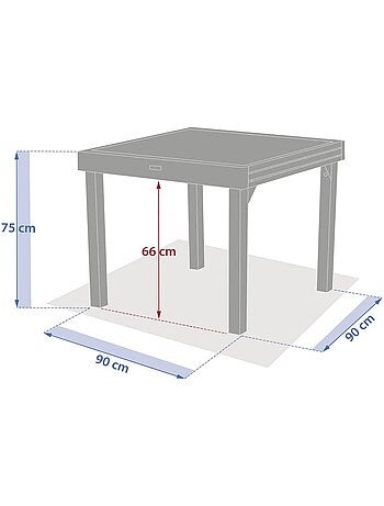 Table de jardin extensible en aluminium effet bois 8 places PIAZZA