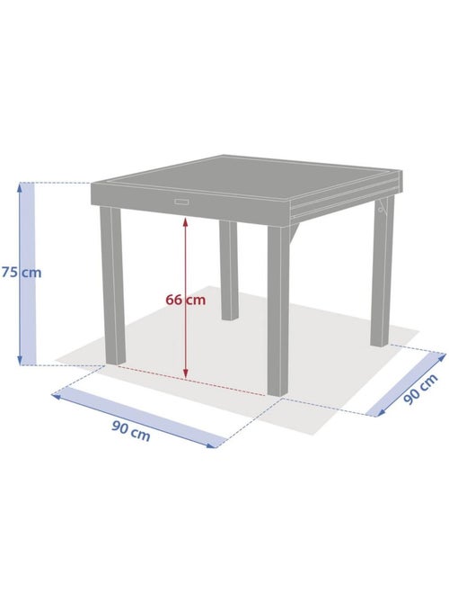 Table de jardin extensible en aluminium effet bois 8 places PIAZZA - Kiabi