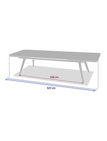 Table de jardin extensible en aluminium et verre 12 places PULPY