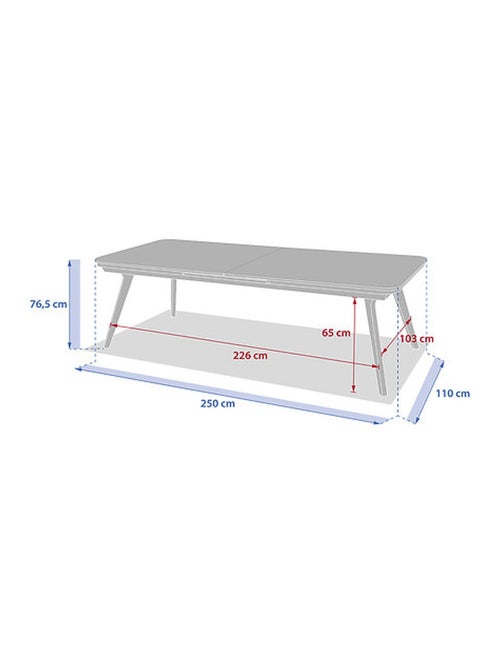 Table de jardin extensible en aluminium et verre 12 places PULPY - Kiabi