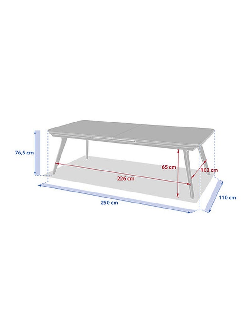 Table de jardin extensible en aluminium et verre 12 places PULPY Vert - Kiabi
