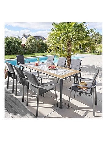 Table de jardin fixe en acier 8 places LAMBADA