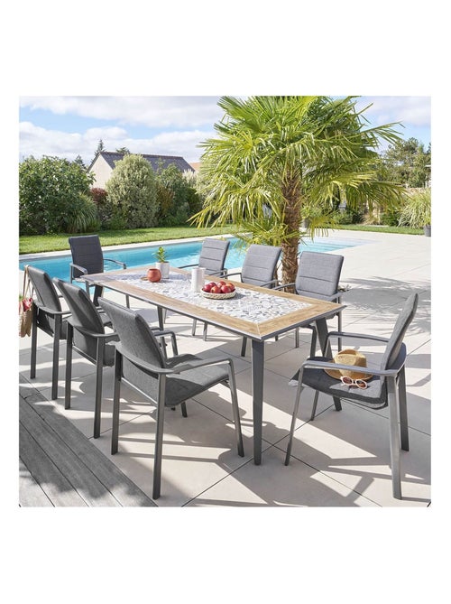 Table de jardin fixe en acier 8 places LAMBADA - Kiabi Table de jardin fixe en acier 8 places LAMBADA - Kiabi