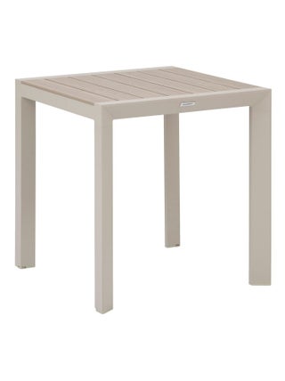 Table de jardin fixe en aluminium effet bois 2 places EVASION