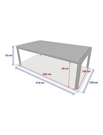 Table de jardin fixe en aluminium et acacia 10 places PARADIZE
