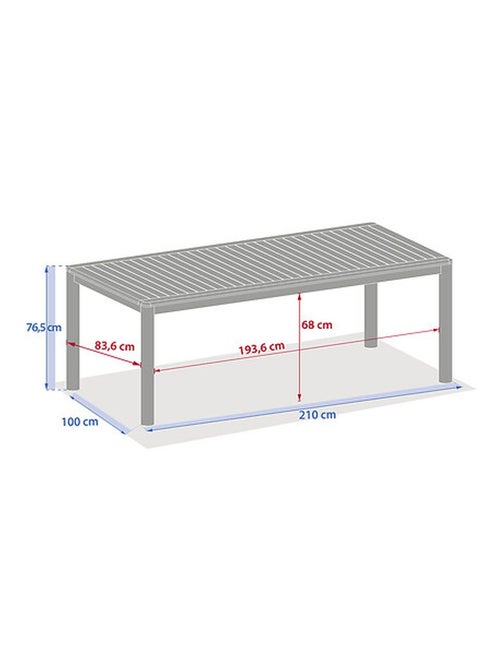 Table de jardin fixe rectangulaire en bois DEONA - Kiabi Table de jardin fixe rectangulaire en bois DEONA - Kiabi