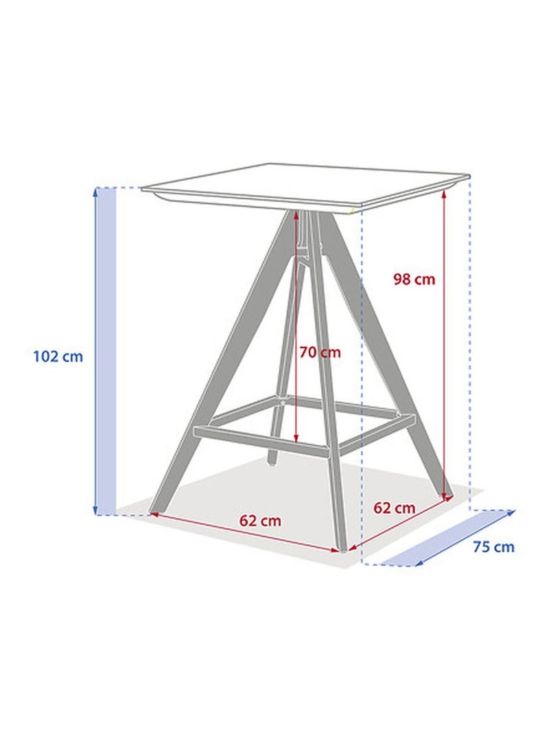 Table de jardin haute en aluminium 2 places TERZANO Beige - Kiabi