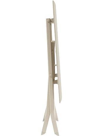 Table de jardin pliable 2 places en aluminium et verre effet bois AZUA