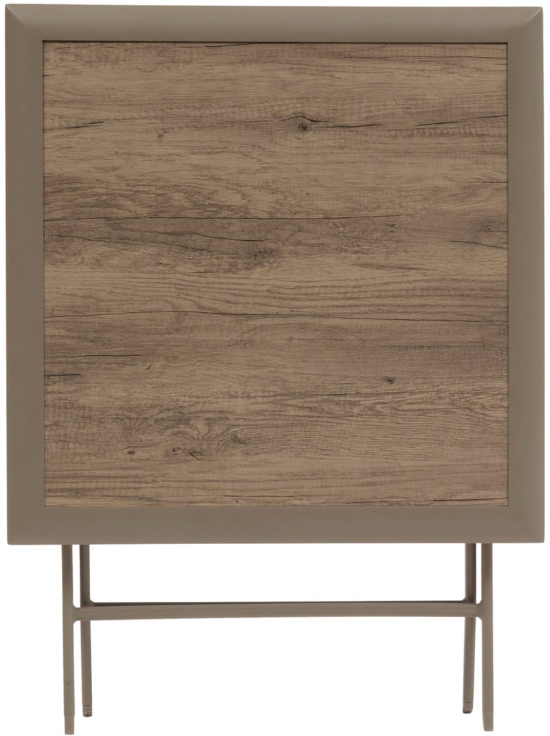 Table de jardin pliable 2 places en aluminium et verre effet bois AZUA Marron - Kiabi
