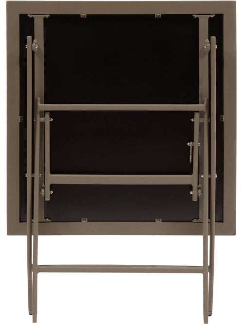 Table de jardin pliable 2 places en aluminium et verre effet bois AZUA - Kiabi Table de jardin pliable 2 places en aluminium et verre effet bois AZUA - Kiabi