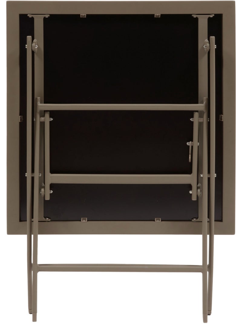 Table de jardin pliable 2 places en aluminium et verre effet bois AZUA Marron - Kiabi