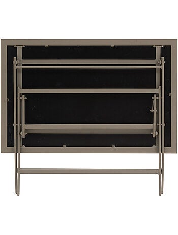Table de jardin pliable 4 places en aluminium et verre effet bois AZUA
