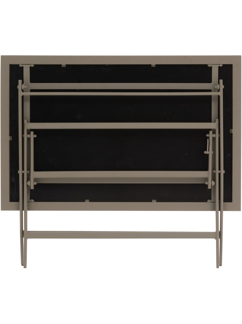 Table de jardin pliable 4 places en aluminium et verre effet bois AZUA Marron - Kiabi