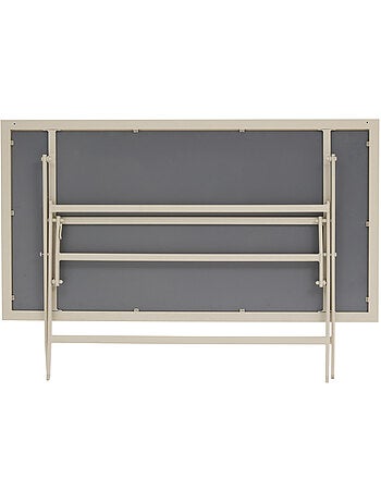 Table de jardin pliable 6 places en aluminium et verre effet bois AZUA