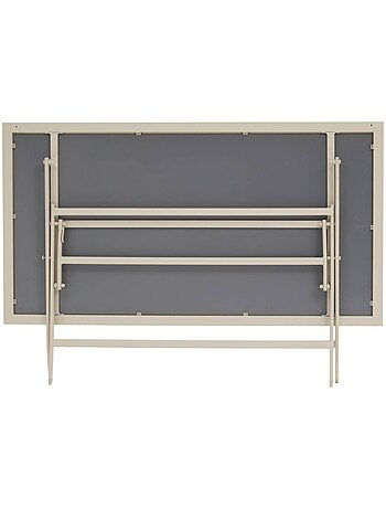 Table de jardin pliable 6 places en aluminium et verre effet bois AZUA