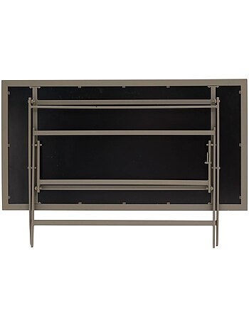 Table de jardin pliable 6 places en aluminium et verre effet bois AZUA