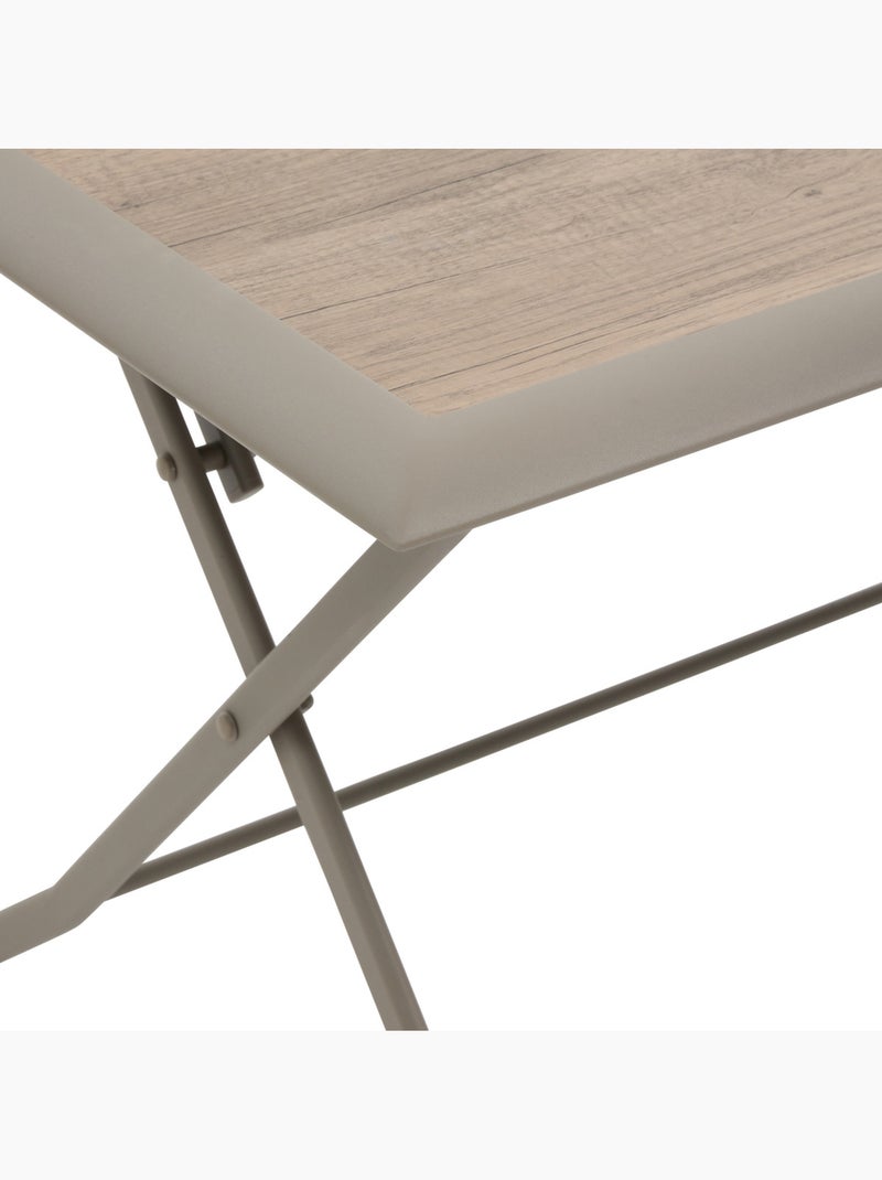 Table de jardin pliable 6 places en aluminium et verre effet bois AZUA Marron - Kiabi