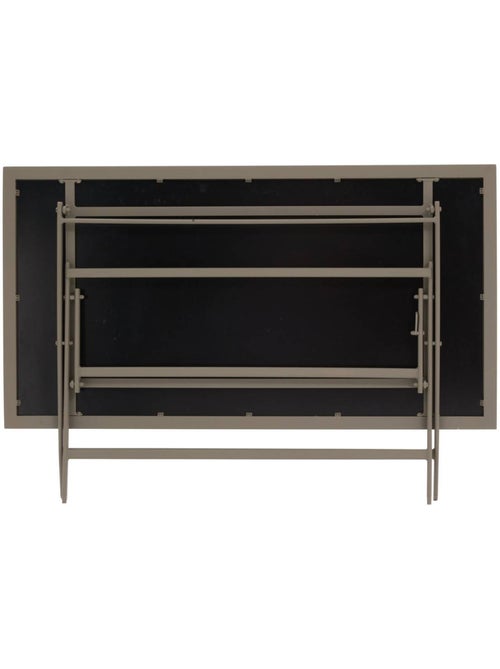 Table de jardin pliable 6 places en aluminium et verre effet bois AZUA - Kiabi Table de jardin pliable 6 places en aluminium et verre effet bois AZUA - Kiabi