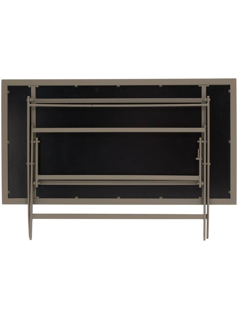 Table de jardin pliable 6 places en aluminium et verre effet bois AZUA Marron - Kiabi