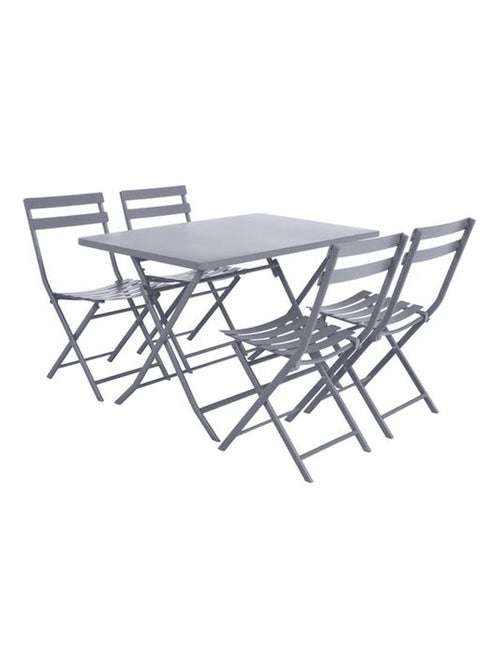 Table de jardin pliante 4 places avec 4 chaises pliables en acier GREENSBORO - Kiabi Table de jardin pliante 4 places avec 4 chaises pliables en acier GREENSBORO - Kiabi