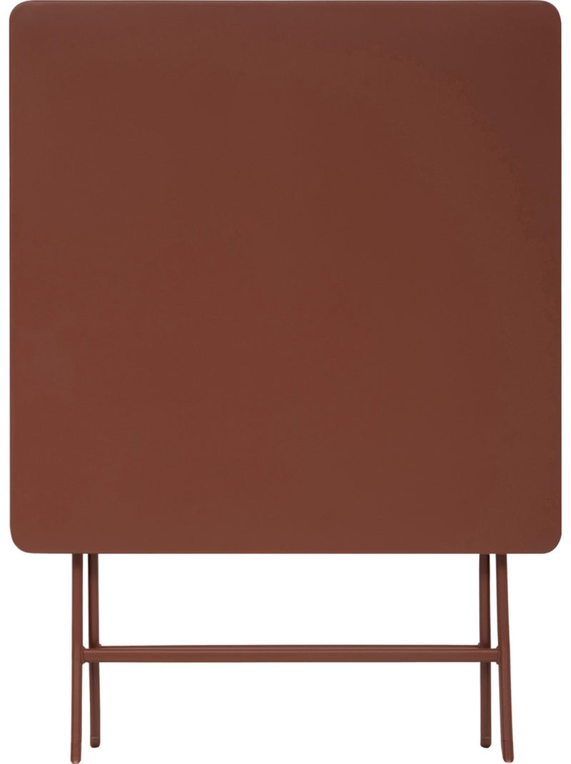 Table de jardin pliante carrée 2 places en acier GREENSBORO Terracotta - Kiabi