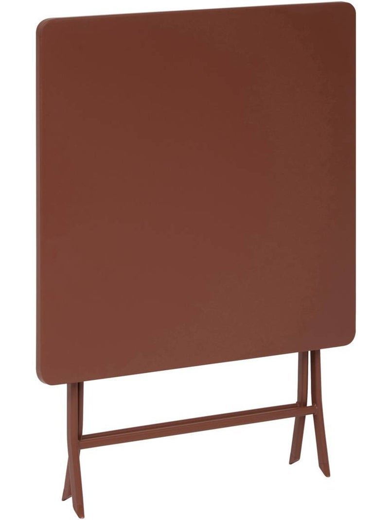Table de jardin pliante carrée 2 places en acier GREENSBORO Terracotta - Kiabi