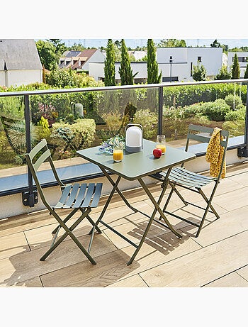 Table haute de jardin 2 places en aluminium TERZANO