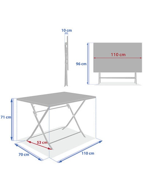 Table de jardin pliante carrée 2 places en acier GREENSBORO - Kiabi Table de jardin pliante carrée 2 places en acier GREENSBORO - Kiabi