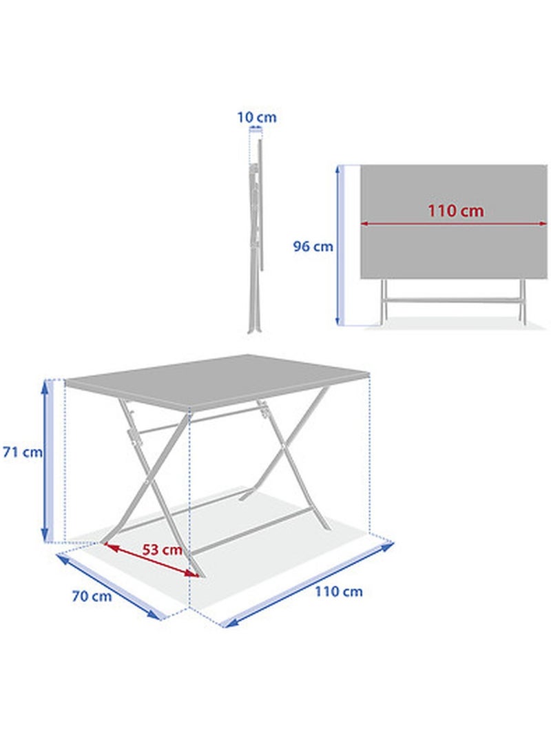 Table de jardin pliante carrée 2 places en acier GREENSBORO Vert clair - Kiabi