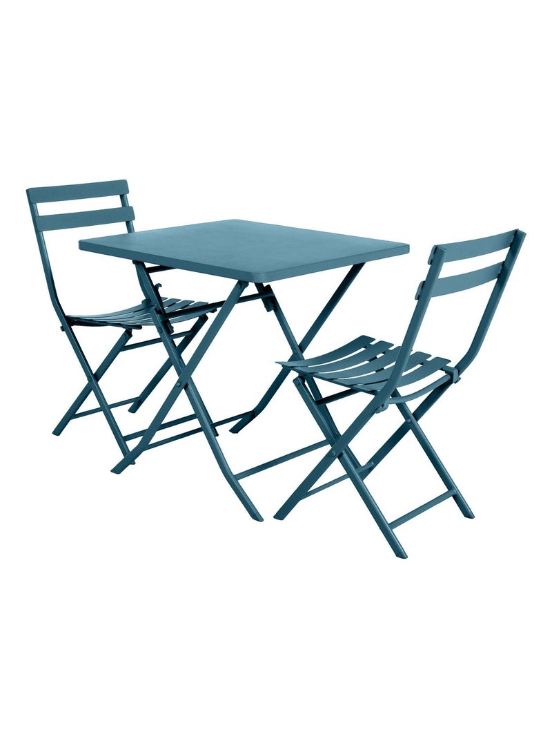 Table de jardin pliante carrée 2 places GREENSBORO Bleu foncé - Kiabi