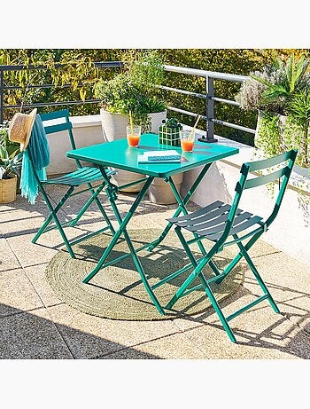 Table de jardin pliante carrée 2 places GREENSBORO