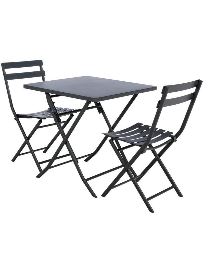 Table de jardin pliante carrée 2 places GREENSBORO gris anthracite - Kiabi