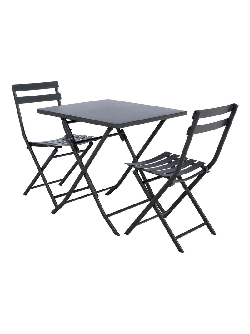 Table de jardin pliante carrée 2 places GREENSBORO Gris foncé - Kiabi