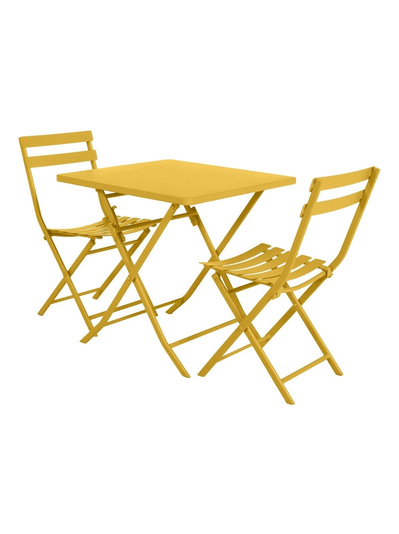 Table de jardin pliante carrée 2 places GREENSBORO Jaune - Kiabi