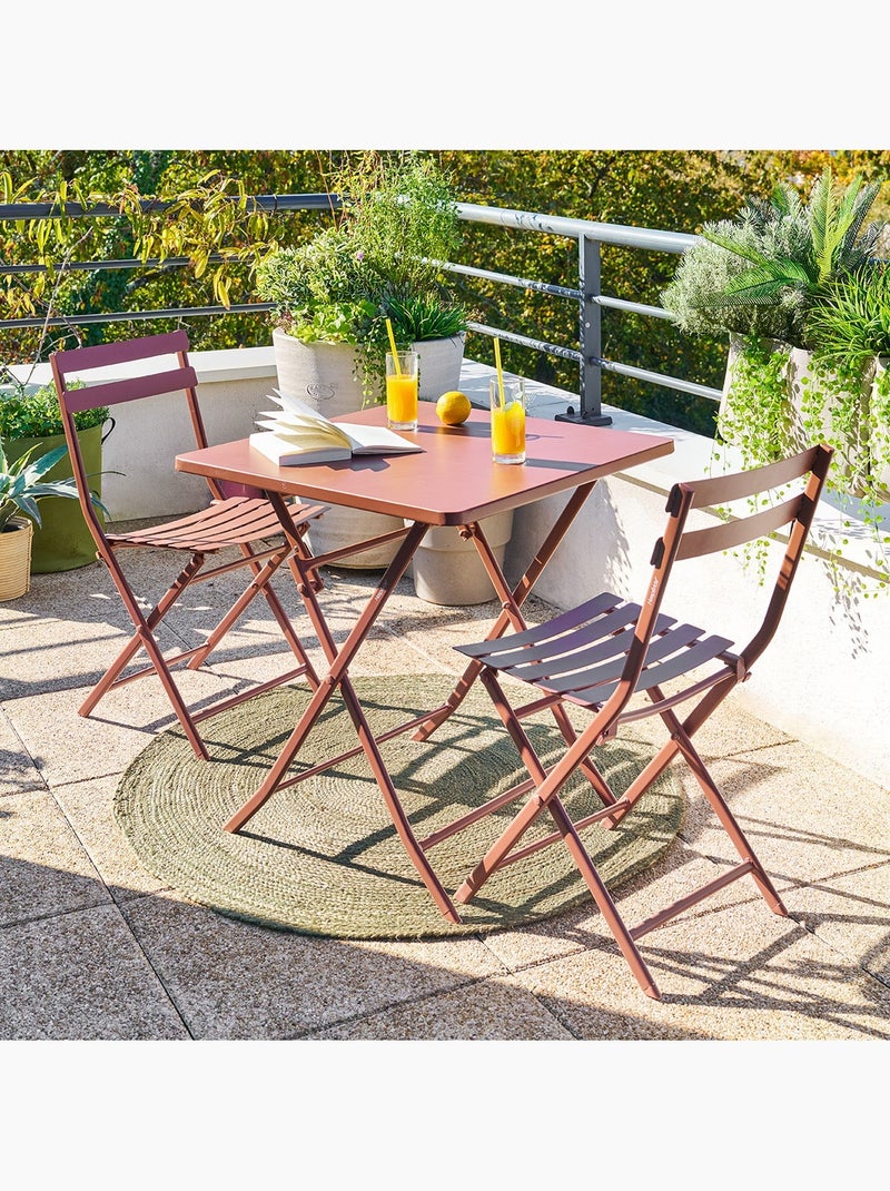 Table de jardin pliante carrée 2 places GREENSBORO Orange - Kiabi