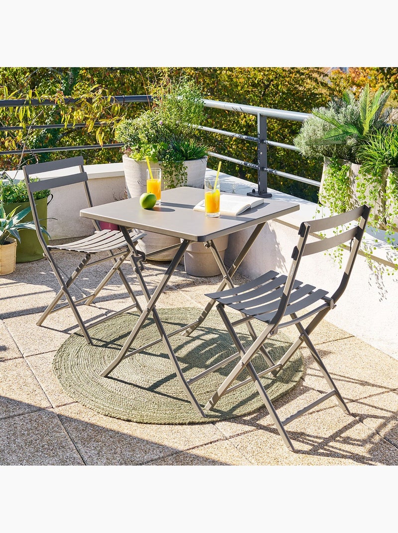 Table de jardin pliante carrée 2 places GREENSBORO Taupe - Kiabi