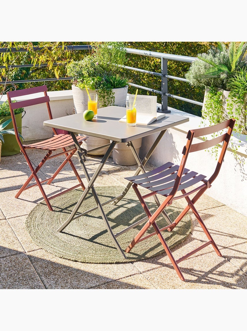Table de jardin pliante carrée 2 places GREENSBORO Taupe - Kiabi