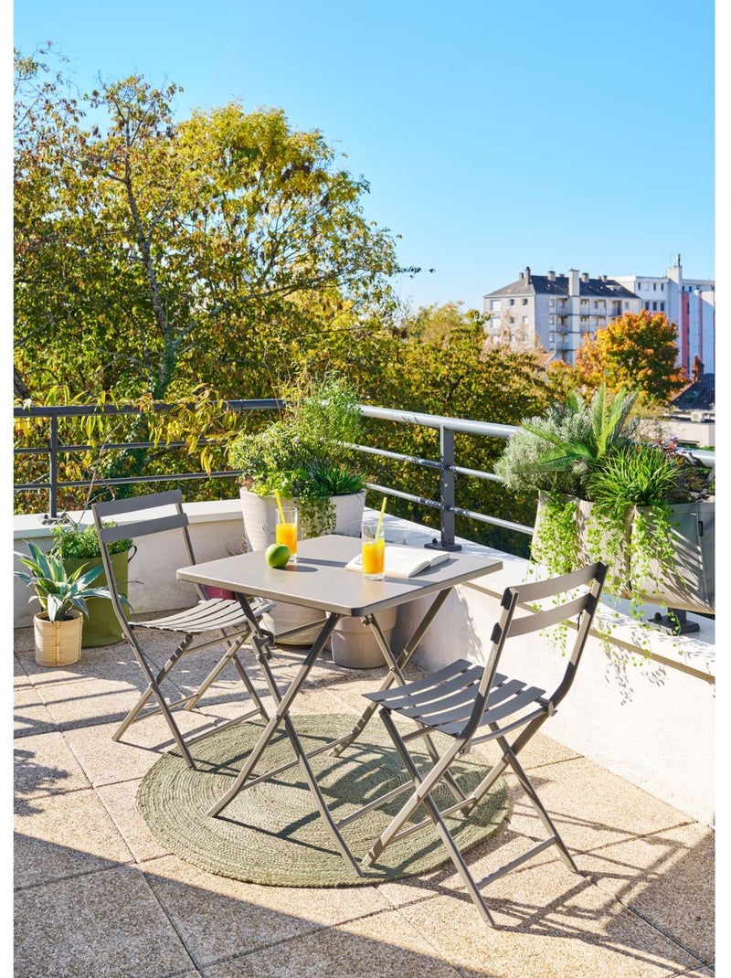Table de jardin pliante carrée 2 places GREENSBORO Taupe - Kiabi