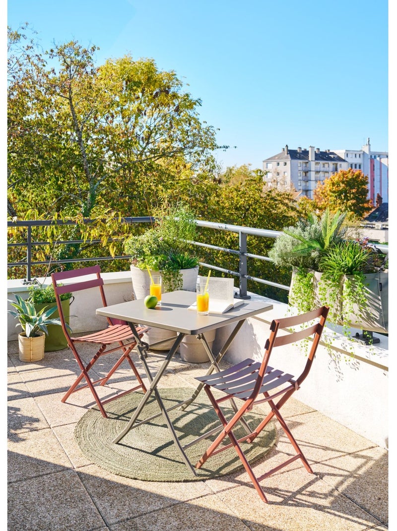 Table de jardin pliante carrée 2 places GREENSBORO Taupe - Kiabi