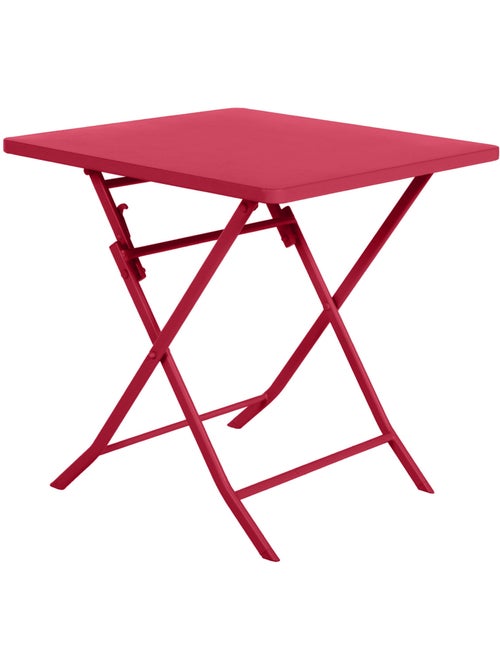 Table de jardin pliante carrée "Greensboro" grenade 2 places en acier traité époxy - Kiabi Table de jardin pliante carrée "Greensboro" grenade 2 places en acier traité époxy - Kiabi