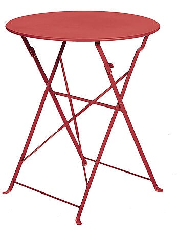 Table de jardin pliante en acier ronde