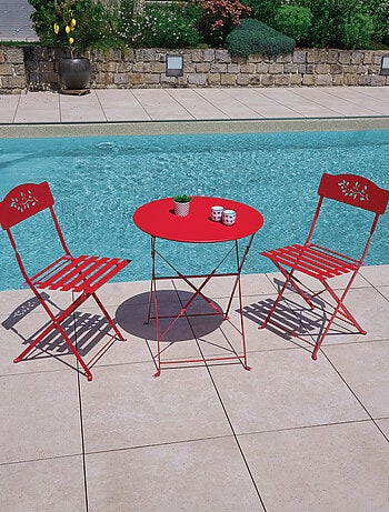 Table de jardin pliante en acier ronde