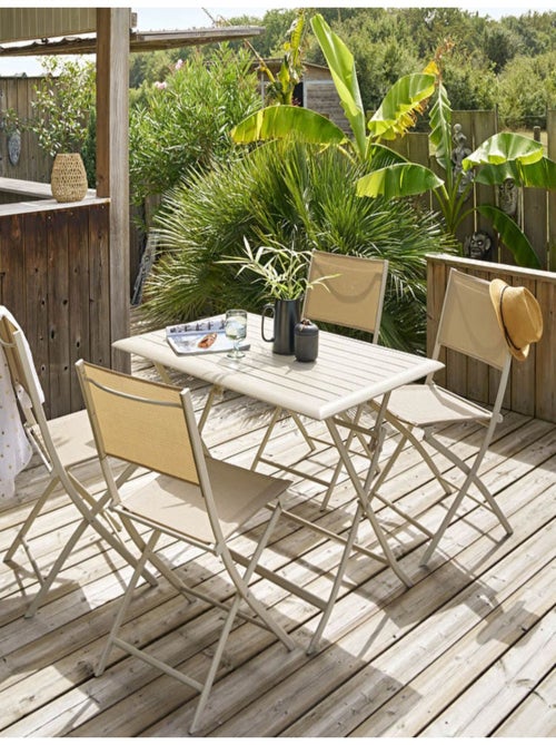 Table de jardin pliante en aluminium 4 places AZUA - Kiabi
