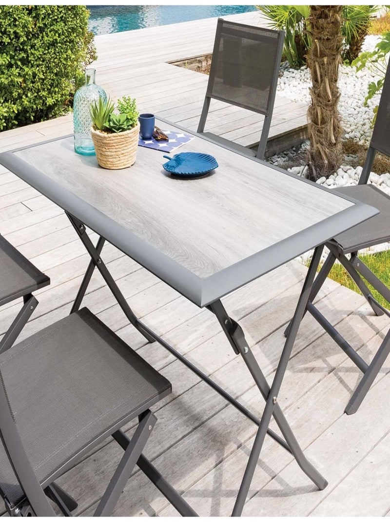 Table de jardin pliante en aluminium 4 places AZUA Gris - Kiabi